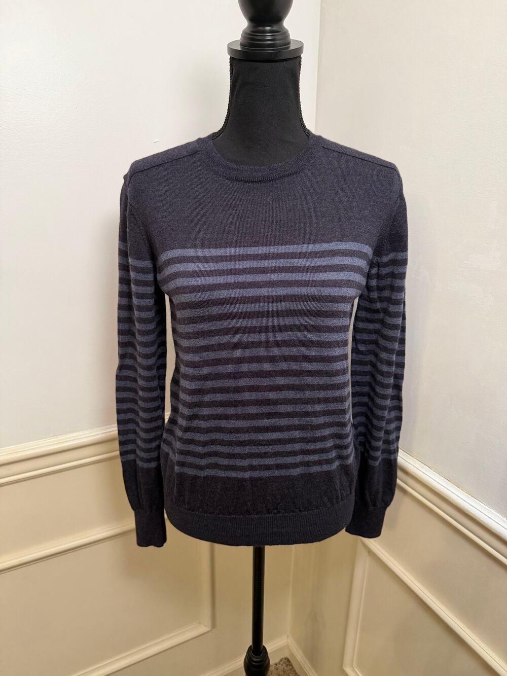 Brunella Gori Made in Italy 100% Extra Fine Merino Wool Striped Knit Sweater